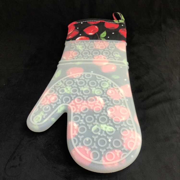 Transparent 2 fingers long cloth silicone gloves