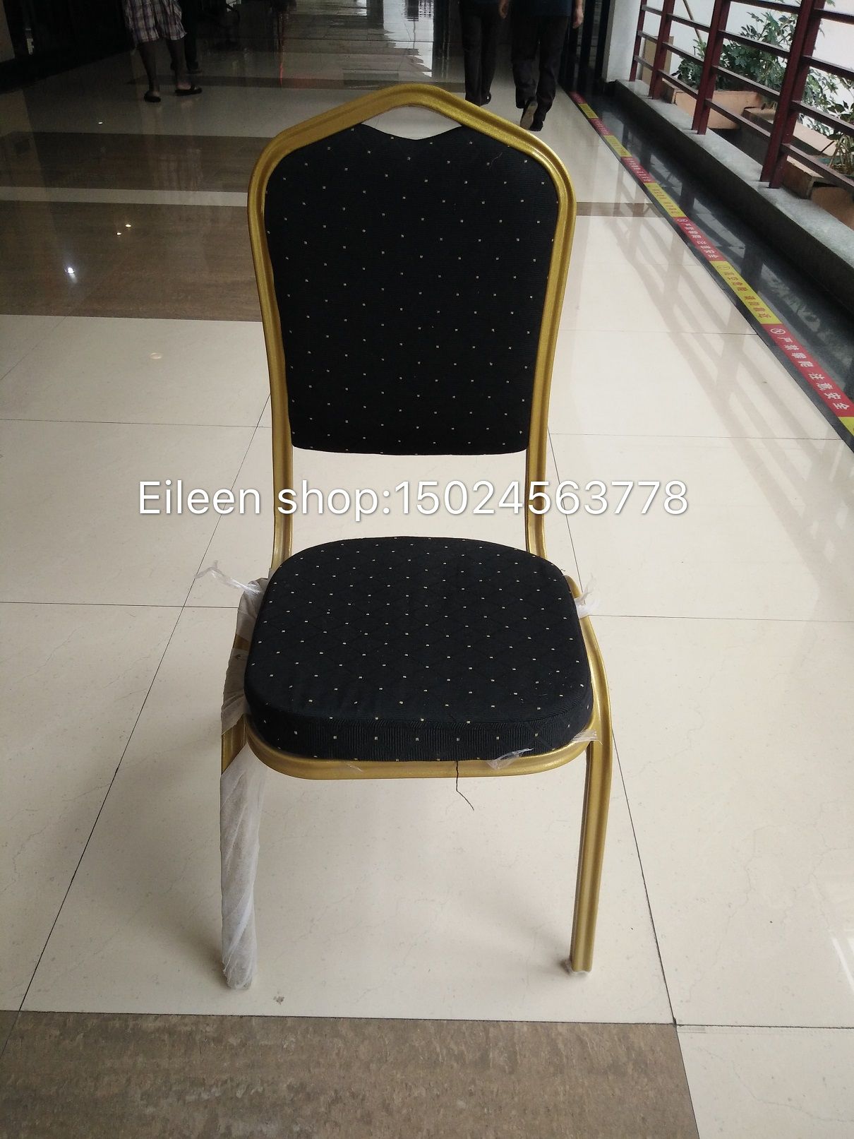 Black hotel chair, black dining chair, restaurant chair thumbnail
