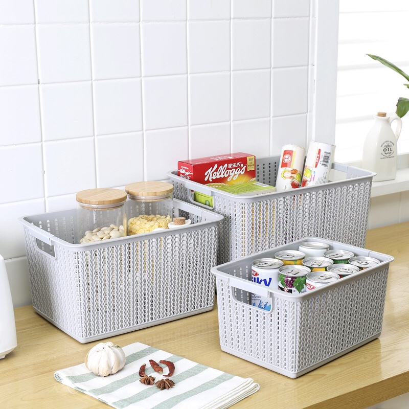Wicker storage basket, large plastic storage basket, hollowed-out storage basket, dirty clothes basket Specification image