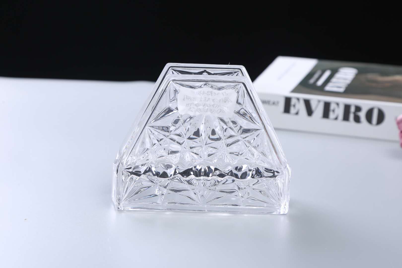 水晶玻璃冰花纸巾夹