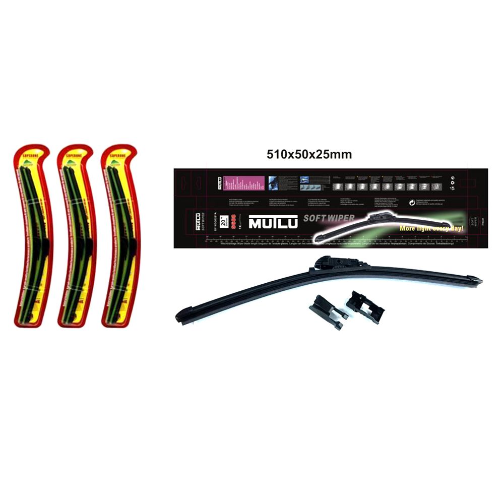 Specialized car modification accessories: High-end wiper blades, wiper strips, front and rear window wiper rubber strips, and silent wiper models