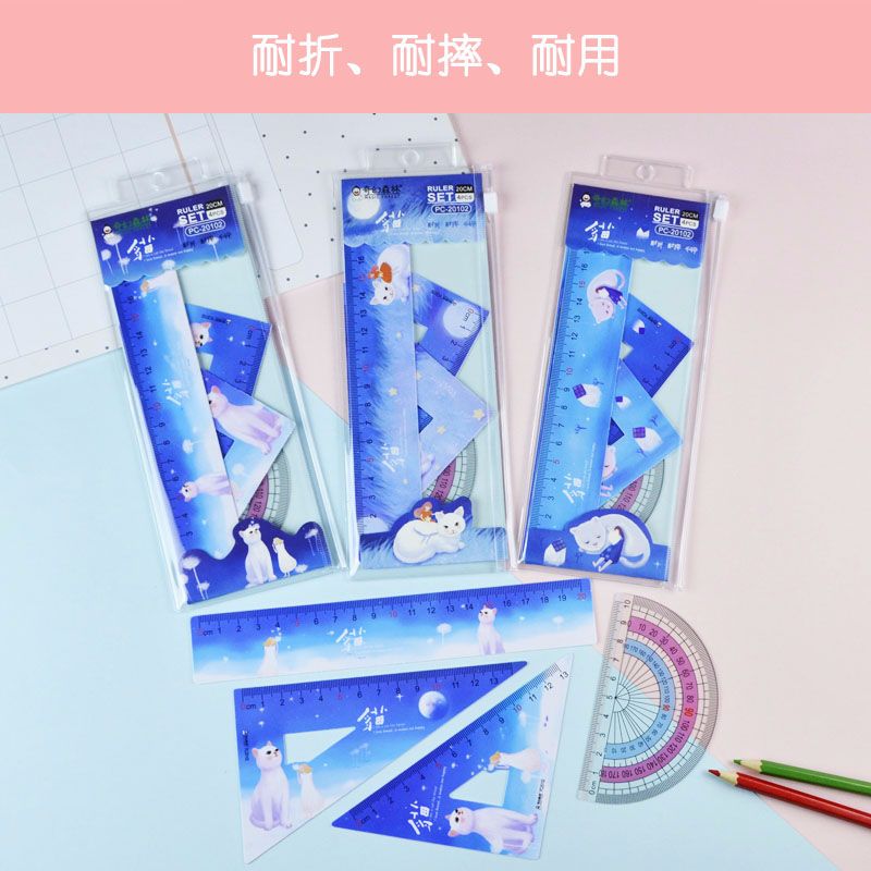 Fantasy Forest Cute student ruler set wholesale, scale drawing ruler, set of triangular ruler, customized student ruler detail image 7