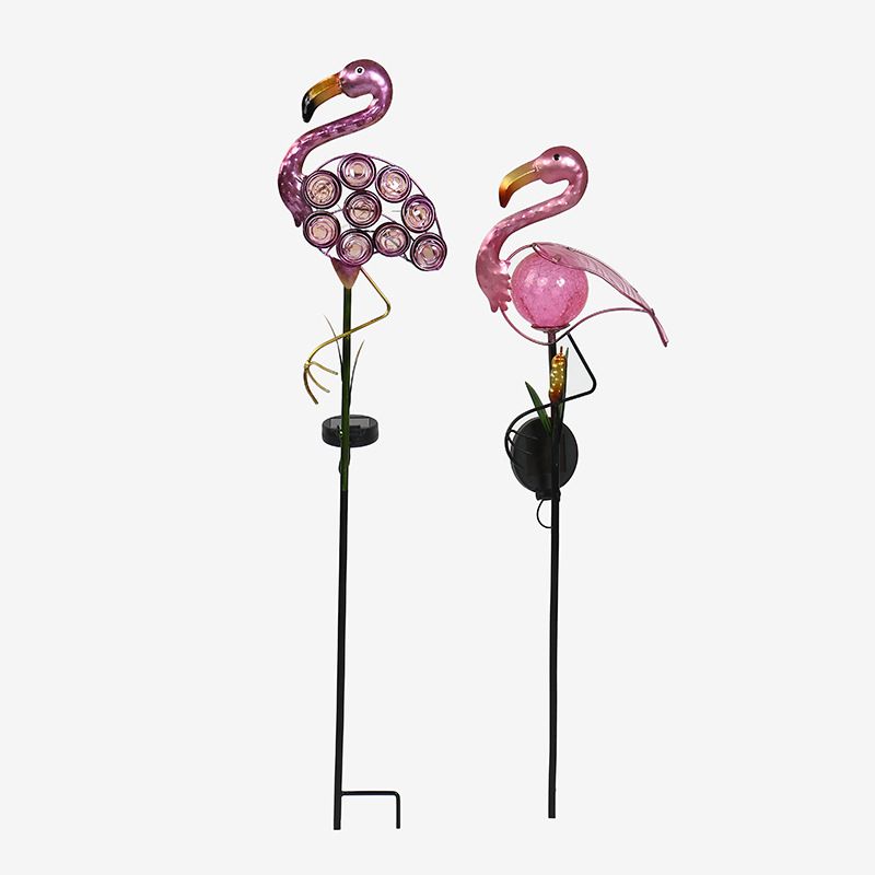Metal crafts iron solar lamp creative Red-crowned crane home hotel courtyard decoration iron crafts