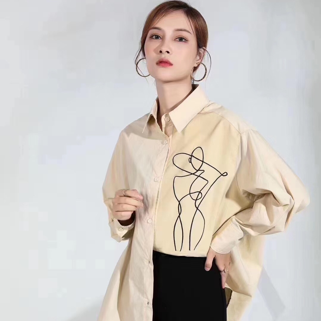 Jimmy Seio's new early autumn collection of beige creative and fashionable shirts