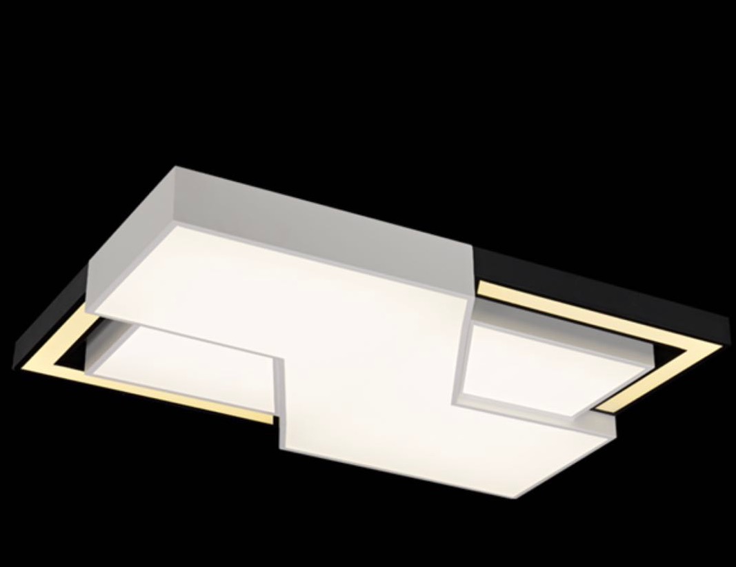 Dream Spaceship series lamps L-square ironwork diffusion plate three-tone light living room