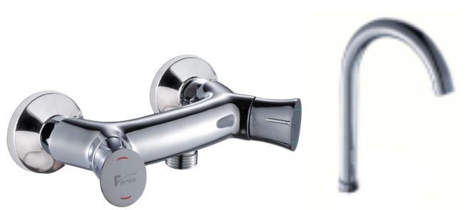 FIRMER copper built-in kitchen two-hand wheel faucet, sink, sink, hot and cold faucet details Picture