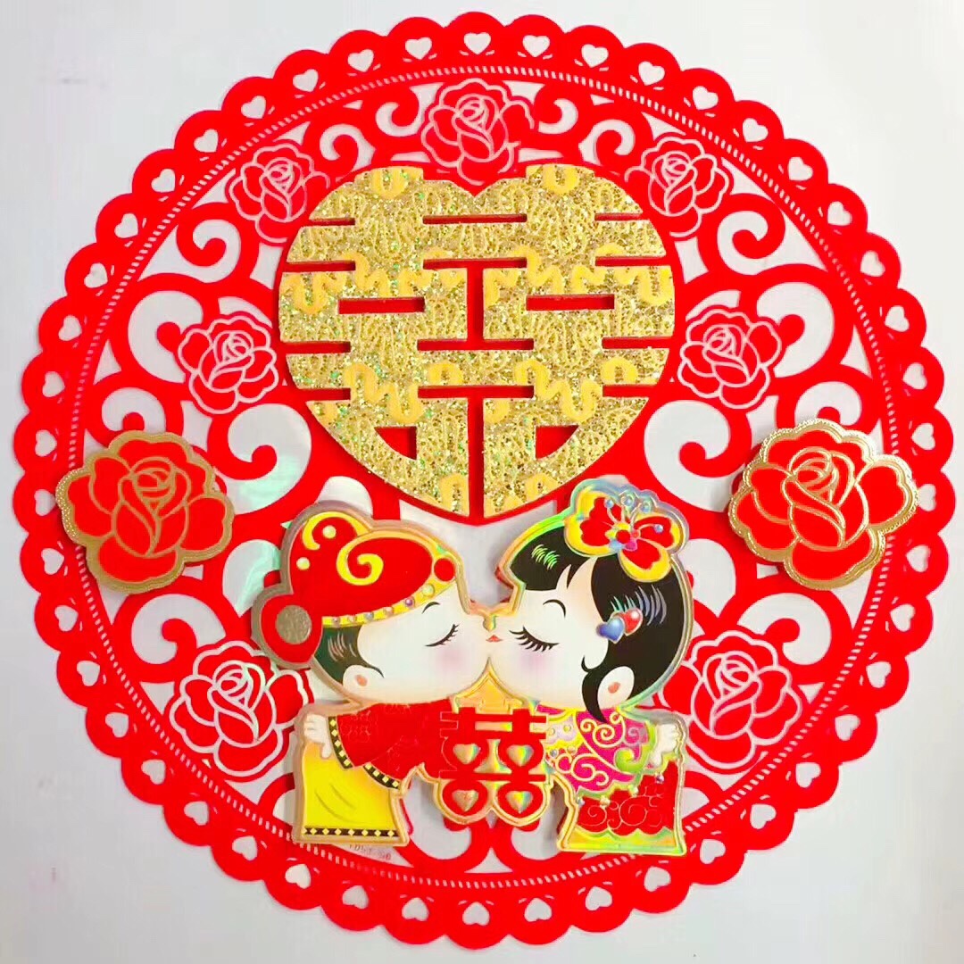 Festive items: Transparent mold three-dimensional window flower dolls with stickers