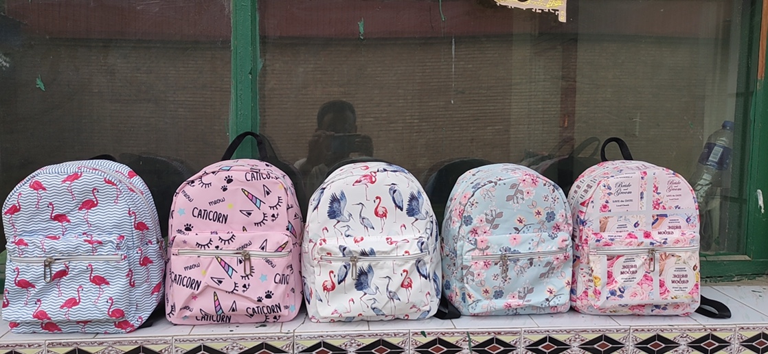 新款现货小花双背书包幼儿园女士休闲混花色不挑色