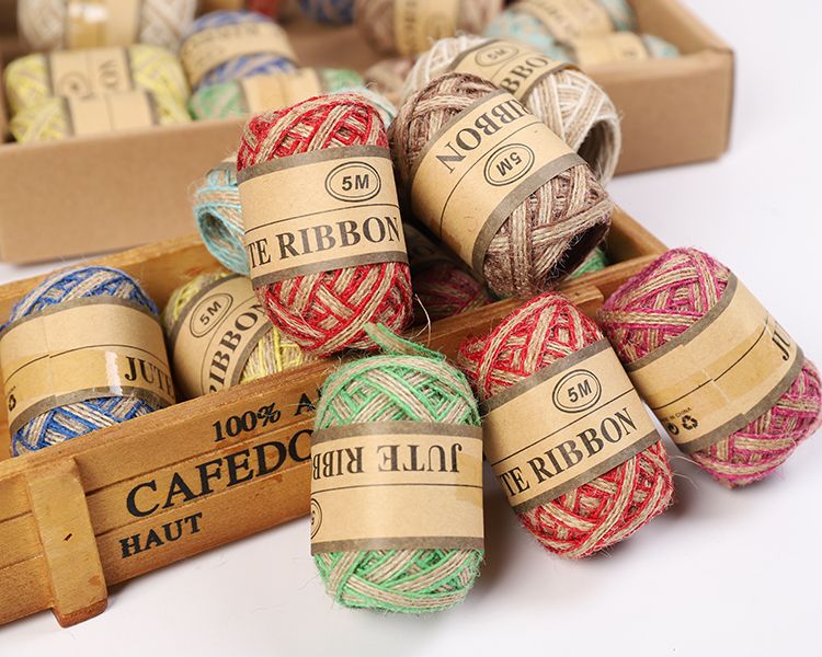 5M/卷 24卷/盒 彩色鱼丝麻盒装麻绳手工编织厂家直销详情4