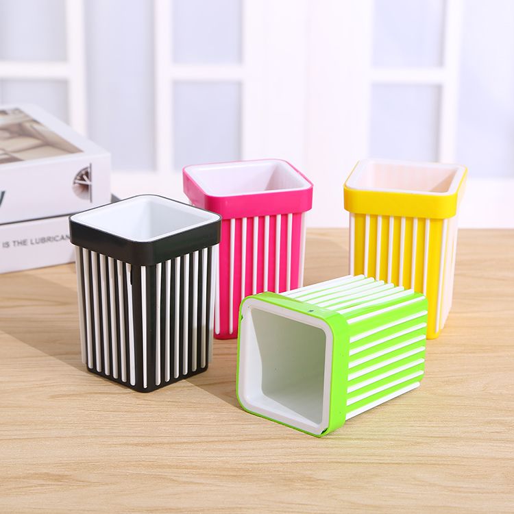 Fashionable office pen holder, creative multi-functional, simple and modern plastic desktop stationery square dual-purpose storage box for students detail image 1