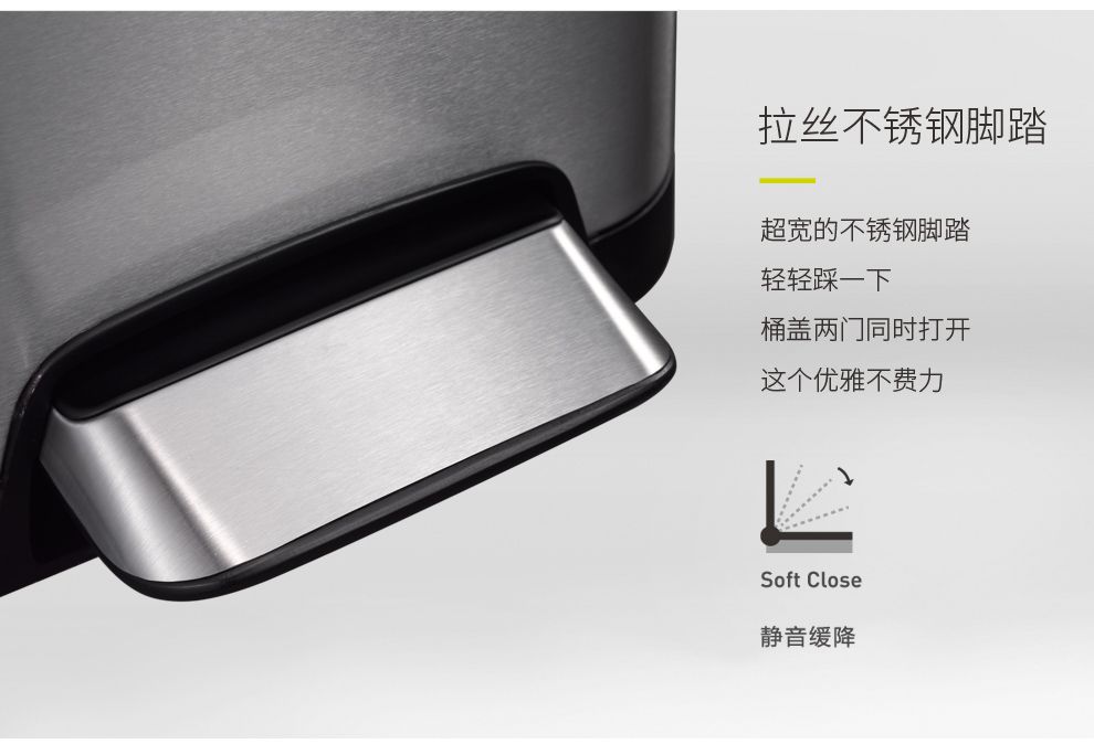 EKO垃圾桶脚踩开盖双门垃圾桶厨房客厅卫生间带盖家用大号垃圾桶详情图19