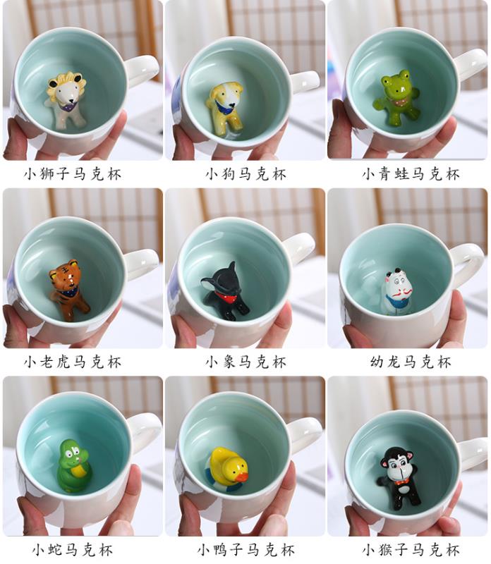 HD005白色杯中 狗