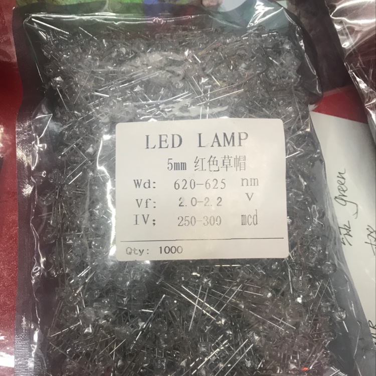 LED LAMP 5mm 红色草帽