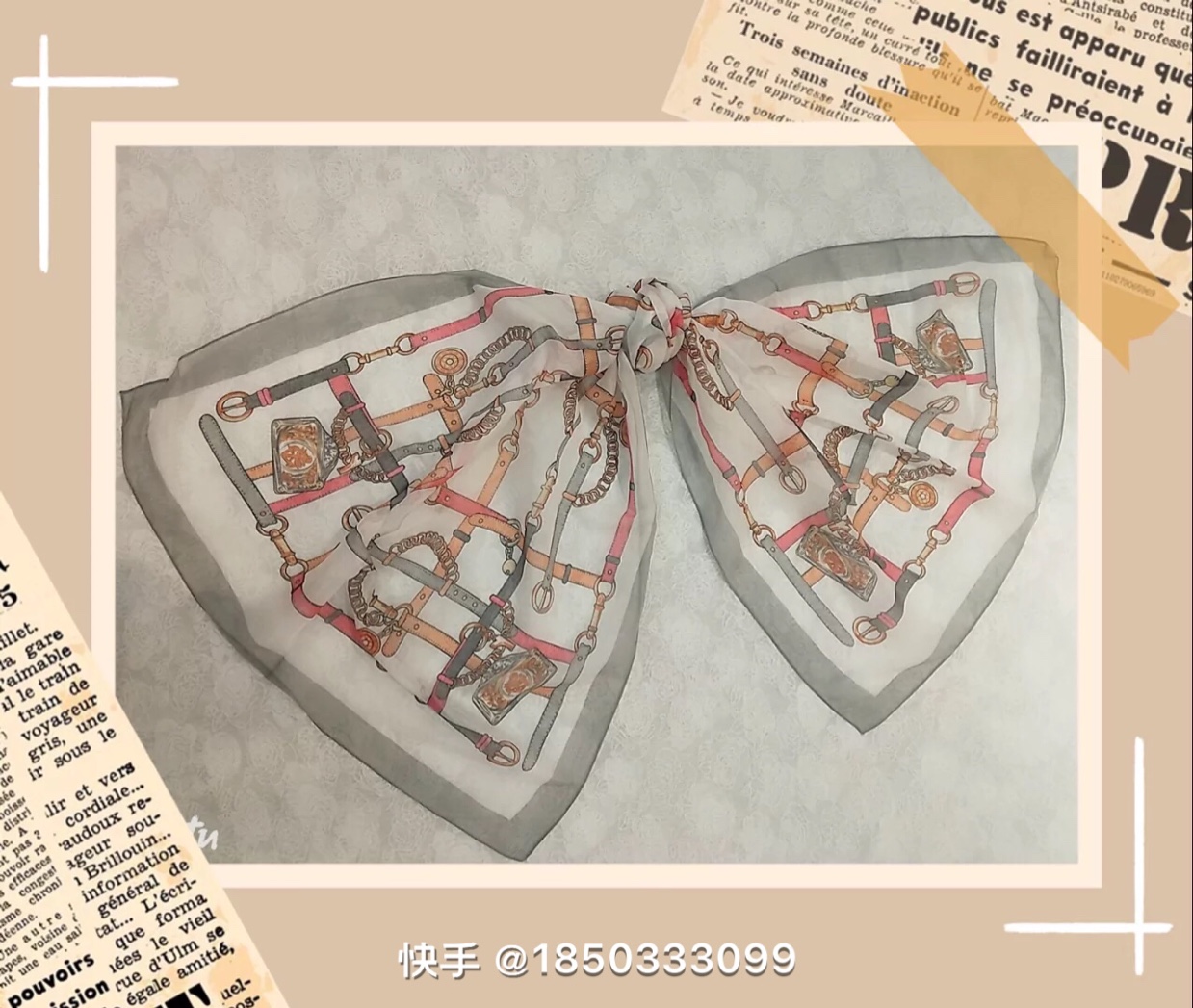 Spring and summer gray side scarf shawl