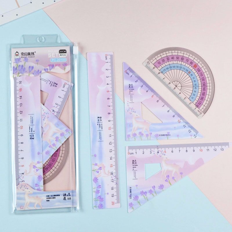 Wholesale Milu set rulers, creative and colorful rulers for primary and secondary school students detail image 6