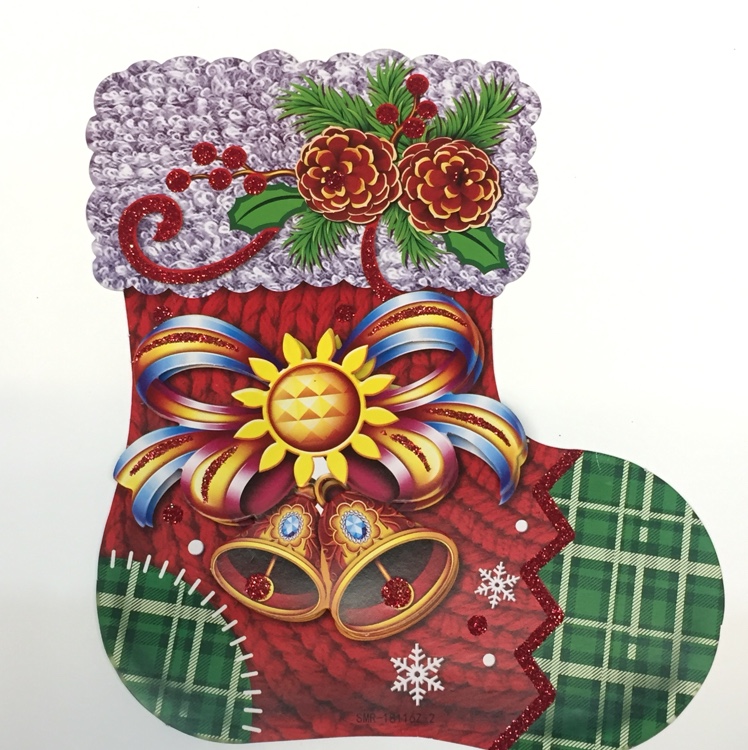 Christmas sticker medium-sized socks