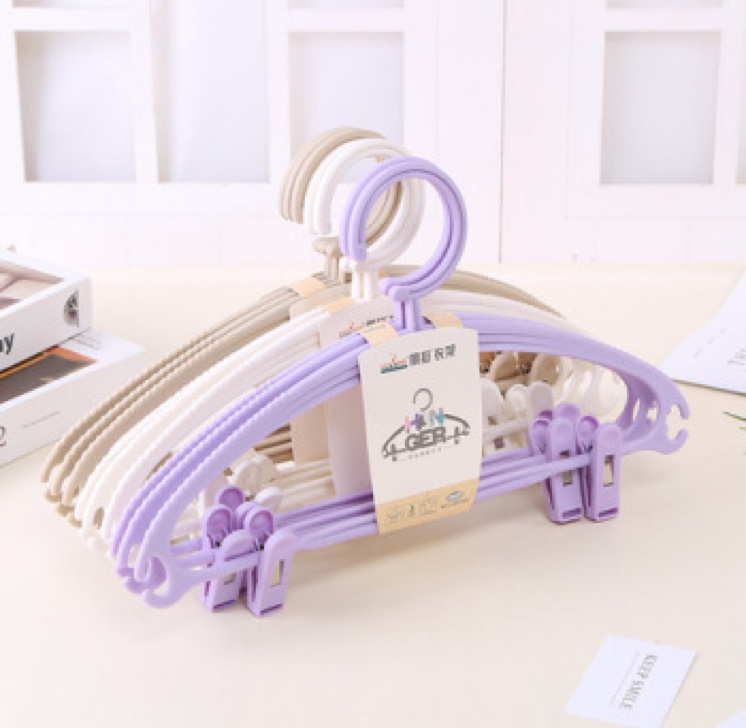 LT-1037塑料衣架带夹家用衣架干湿两用衣架