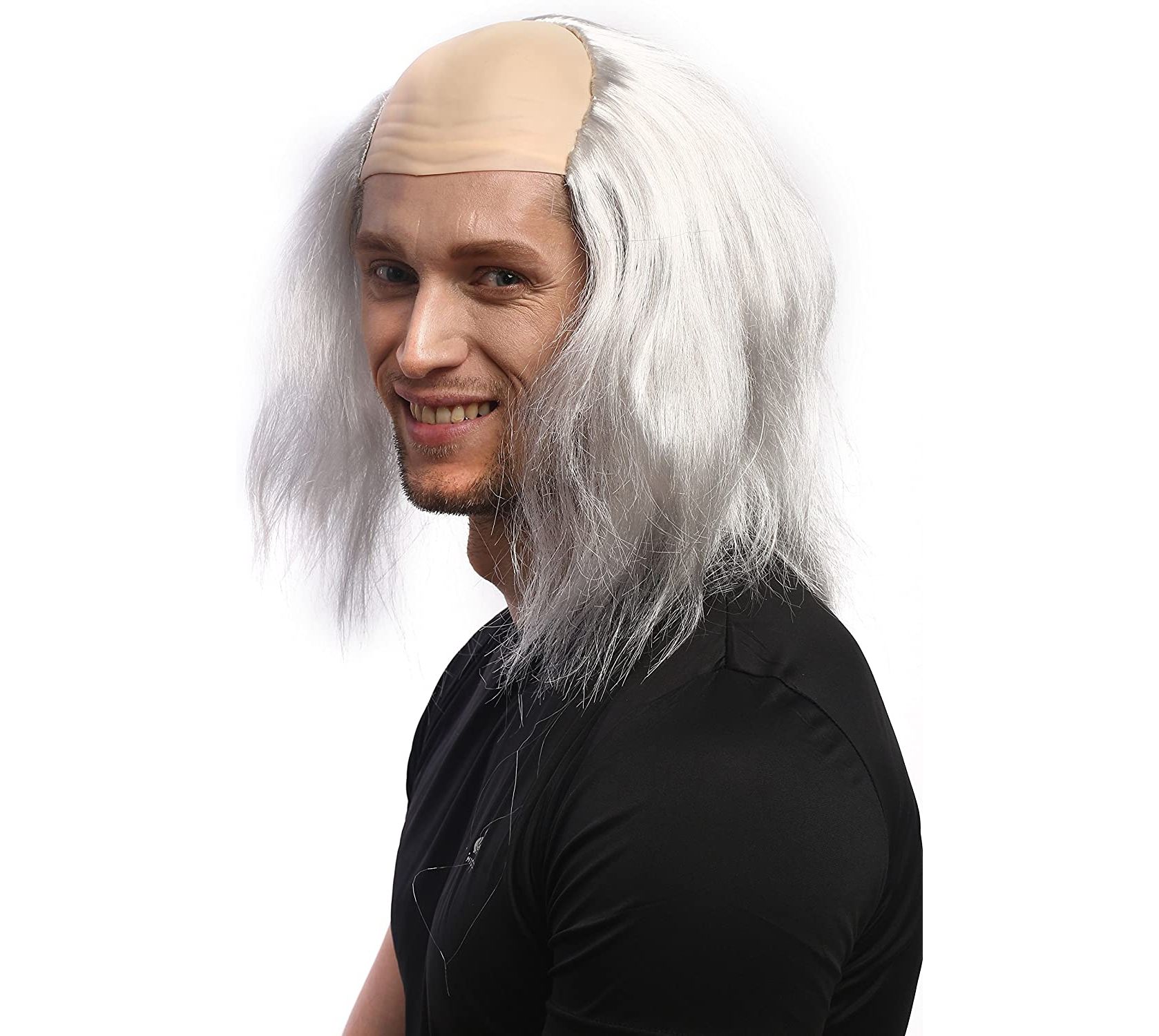 A funny and strange wig from a bald old man