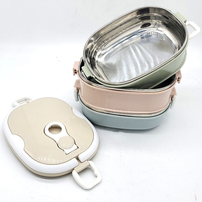 Factory direct sales of stainless steel lunch boxes, gradient macaron color lunch boxes, multi-layer combination lunch boxes detail image 1