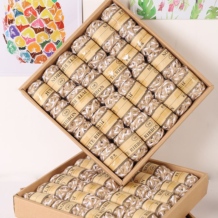 5M/卷 24卷/盒 双色辫子盒装麻绳编织绳手工