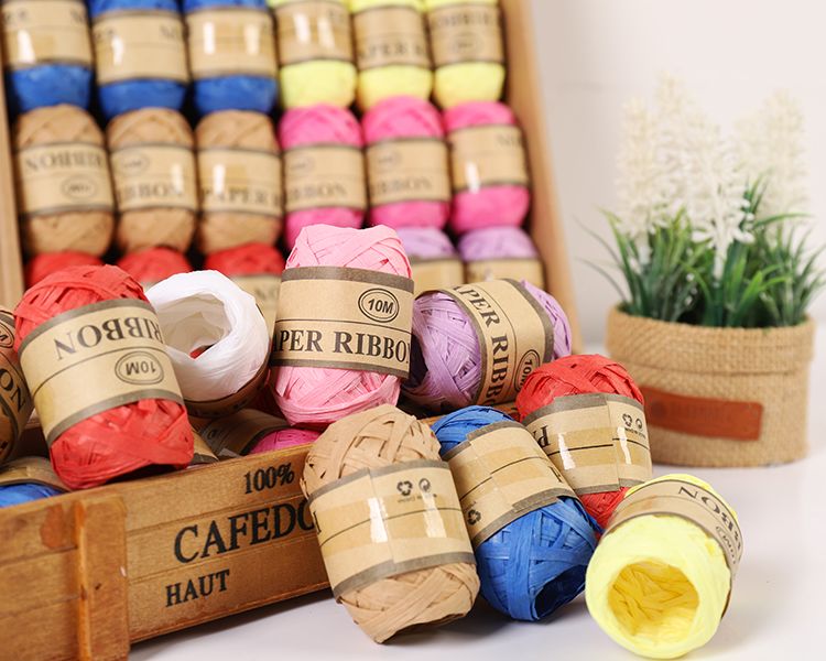 10M/卷 24卷/盒 盒装拉菲草纸绳手工DIY辅件工厂直销价详情6