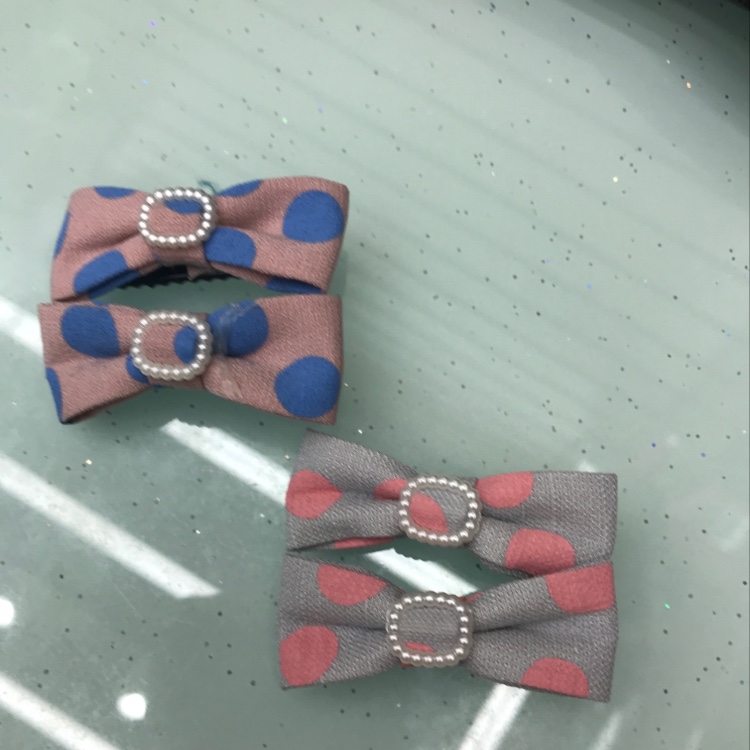Korean version of fabric bowknot square pearl clip