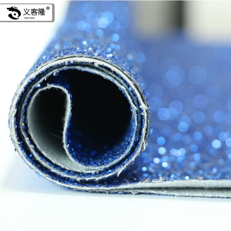 Factory direct sales of scallion powder, glitter shoe materials, sequined glitter, scallion powder artificial leather, Glitter pu leather fabric details Picture