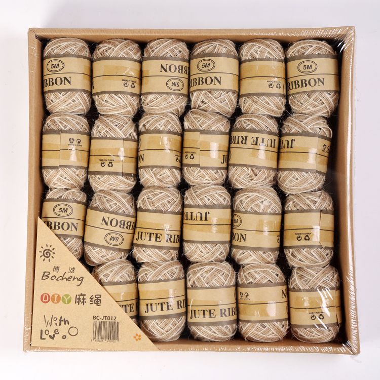 5M/ roll 24 rolls/box natural fish silk hemp box hemp rope hand-woven hemp manufacturer direct sale thumbnail