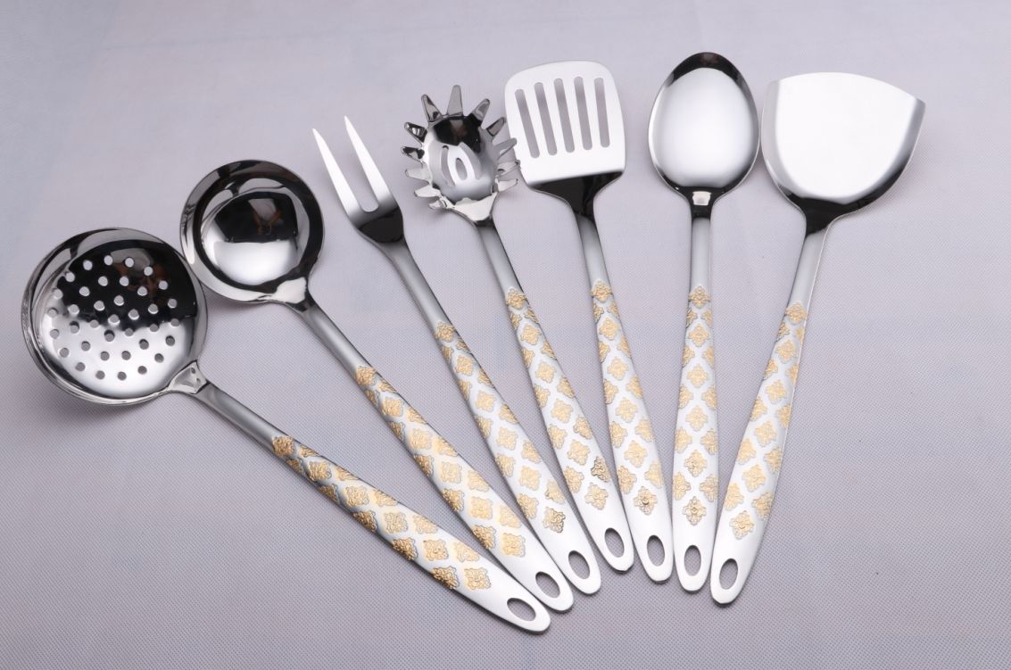 3311镀金方格纹七件套