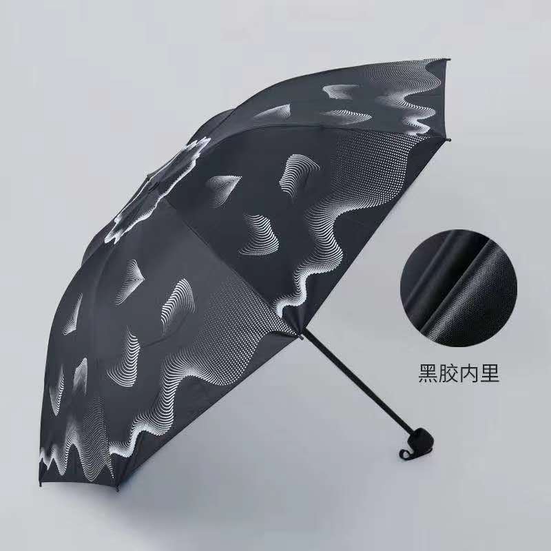 三折黑胶雨伞折叠雨伞学生韩版晴雨两用防晒遮阳太阳伞防紫外线详情图2