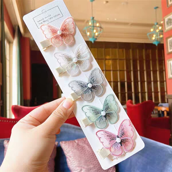 手工刺绣蝴蝶压夹