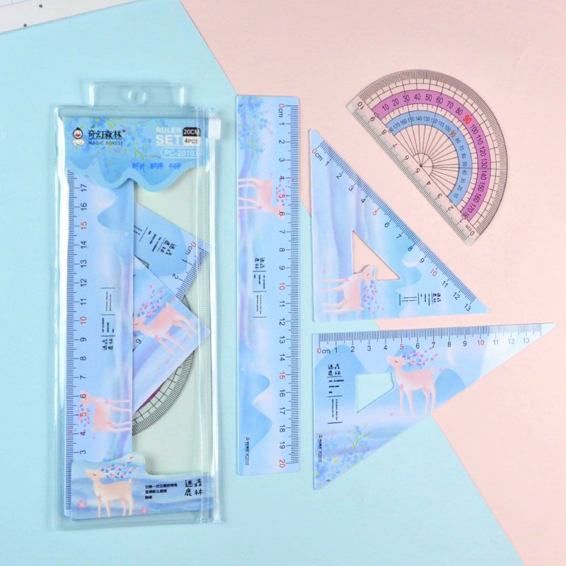 Wholesale Milu set rulers, creative and colorful rulers for primary and secondary school students detail image 5