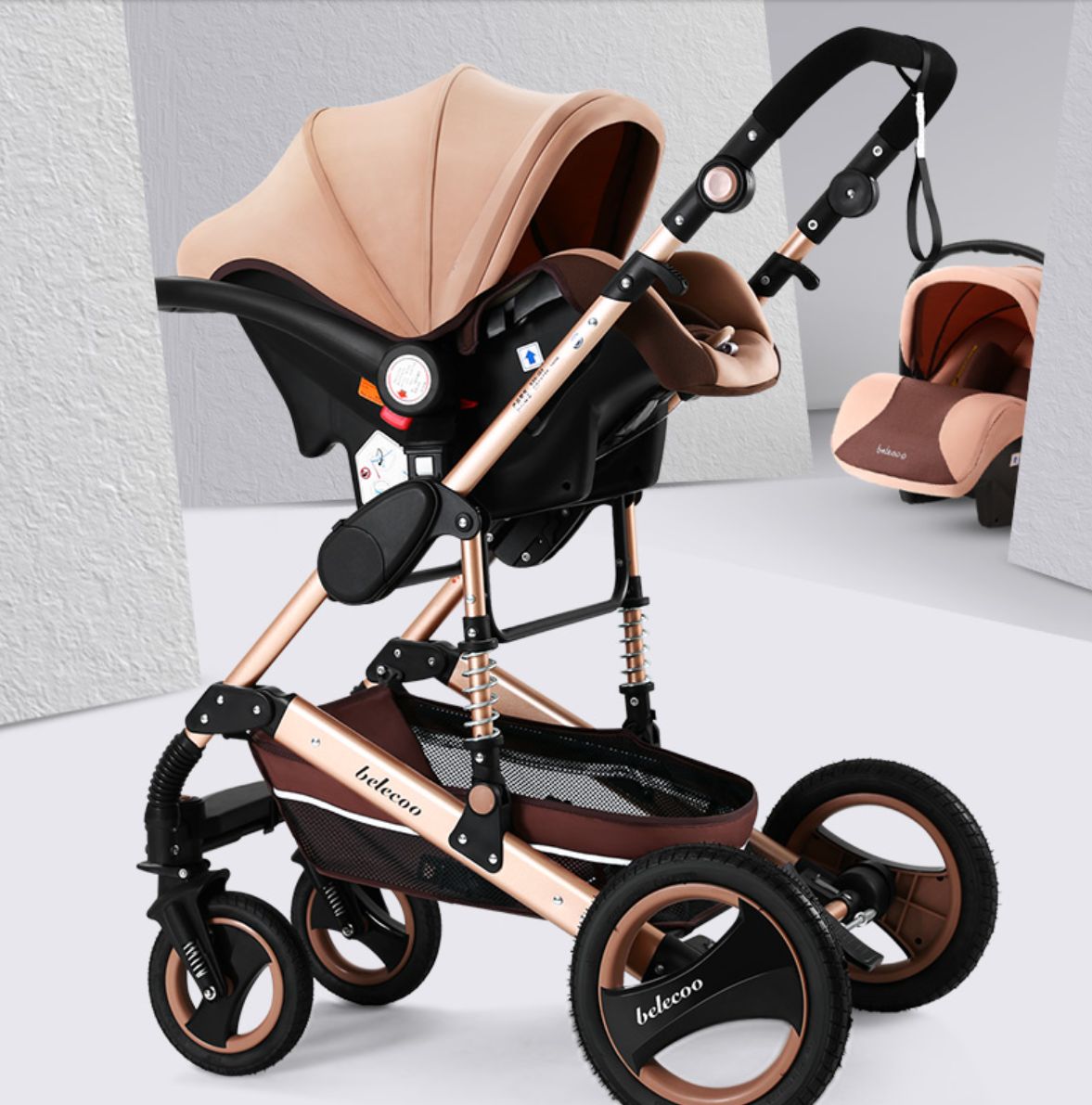 belecoo婴儿提篮式安全座椅宝宝新生儿汽车用便携提篮式车载摇篮详情图9