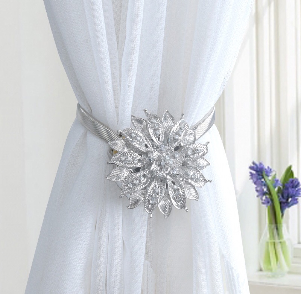 You a window decoration magnet curtain buckle a single curtain fitting tie rope tie rope hanging rope magnetic non-punch tie belt thumbnail