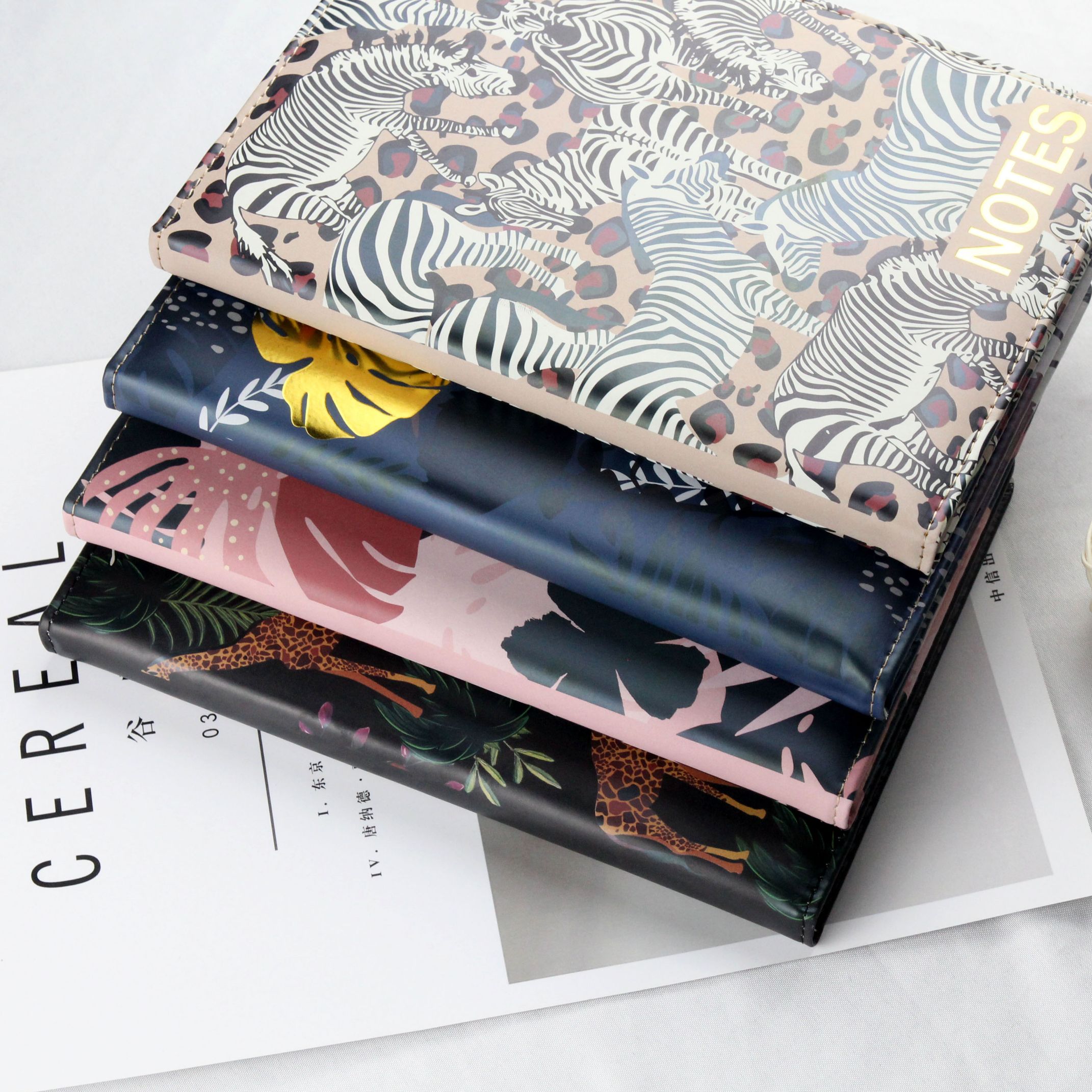 Creative Leather Russian Rainforest hot stamping notebook A5 Office Business Notebook student hardback notebook details Picture