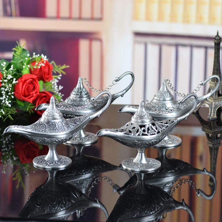 阿拉丁神灯欧式复古合金工艺品 俄罗斯创意许愿灯 家居金属摆件