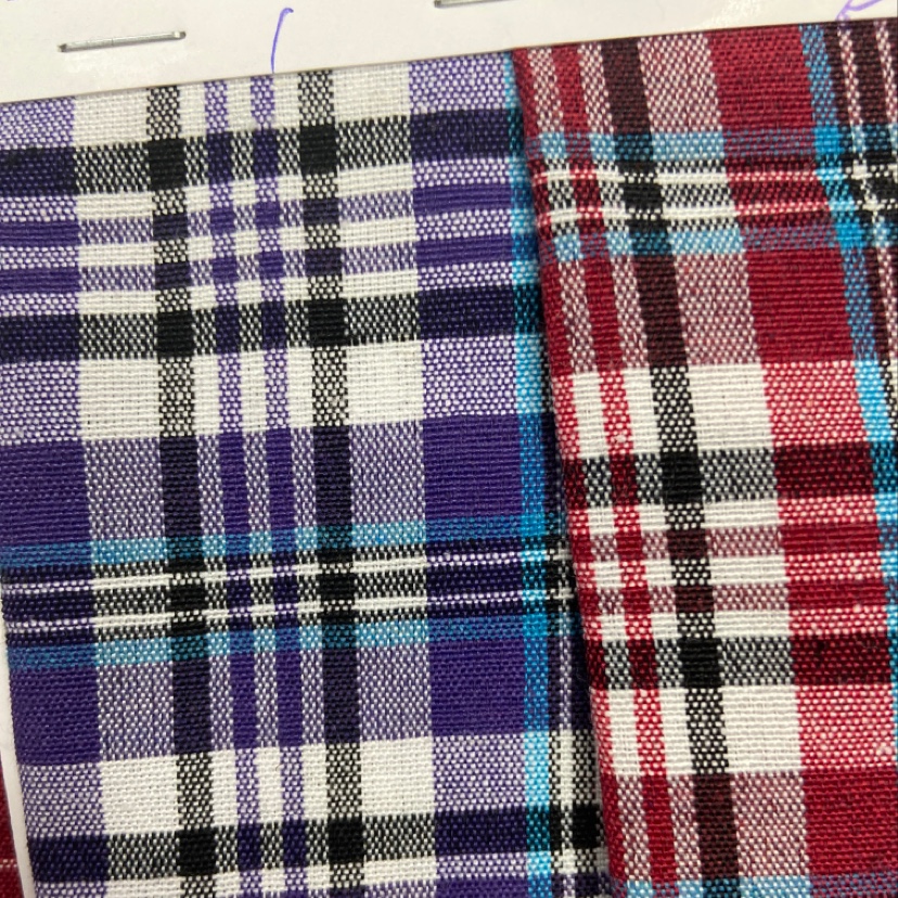 紫色拼接棉格装饰品工艺品头饰布料服装布匹多色可选
