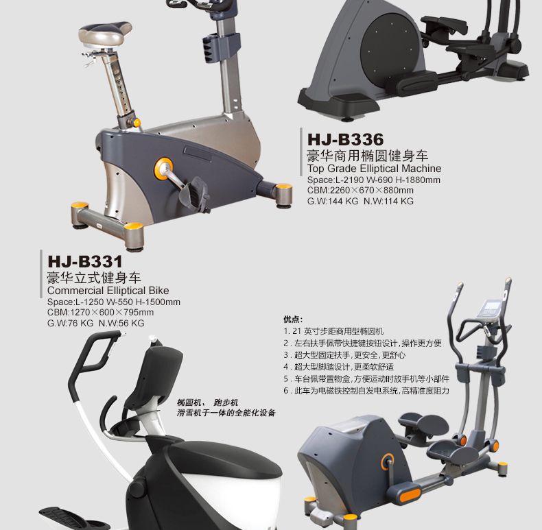 HJ-B592会军义体健高级椭圆磁控健身车有氧健身详情图5