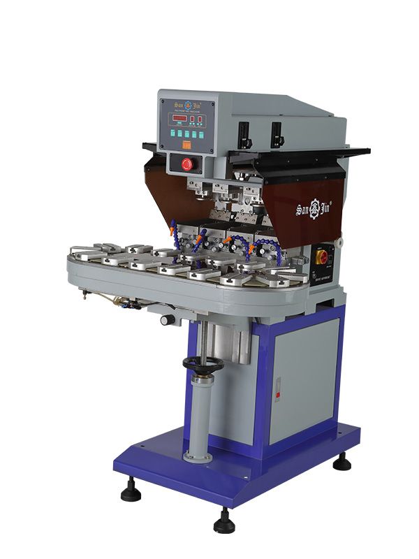 气动输送带四色移印机