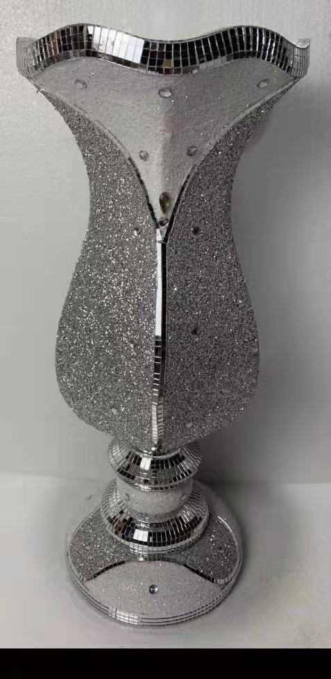 80cm magnesium oxide glass flake silver diamond vase 1 thumbnail