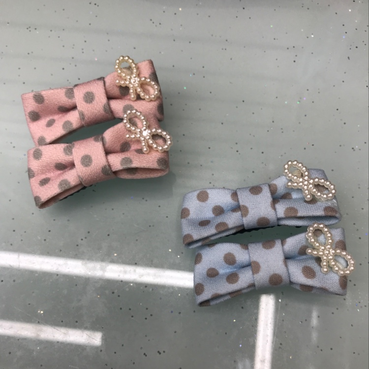 Korean version of fabric bowknot pearl bowknot edge clip