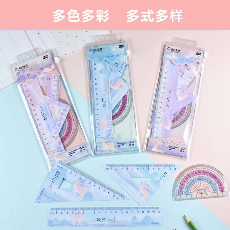 Wholesale Milu set rulers, creative and colorful rulers for primary and secondary school students detail image 4