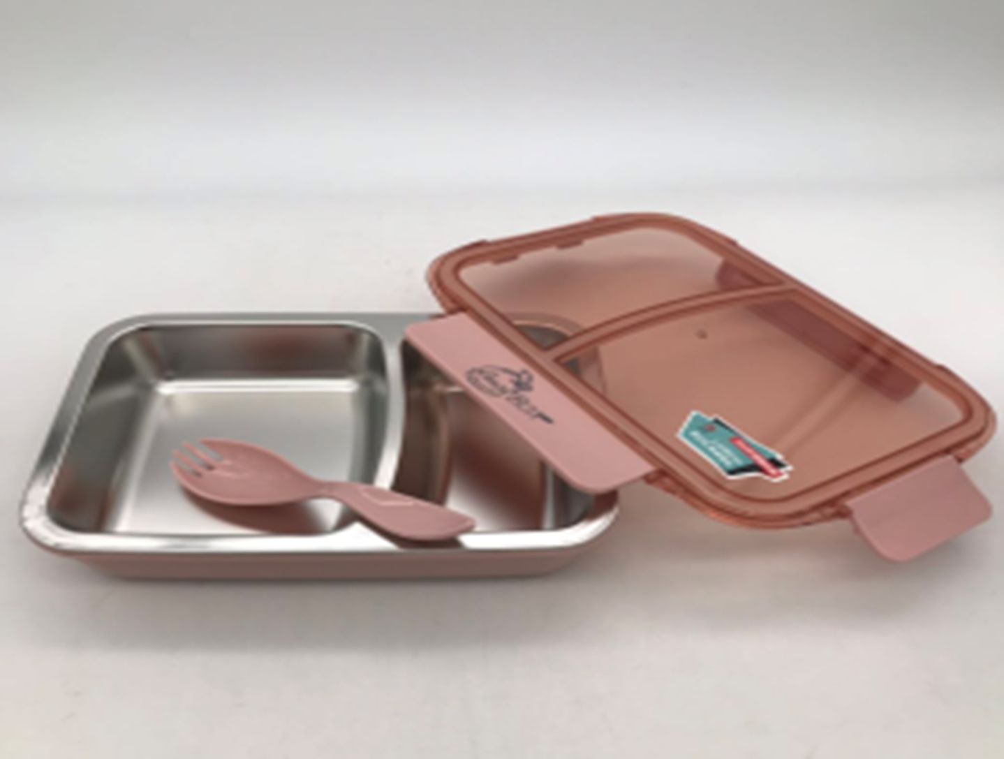 Yiwu Selection compartment stainless steel lunch box (2 compartments) /8001/36029