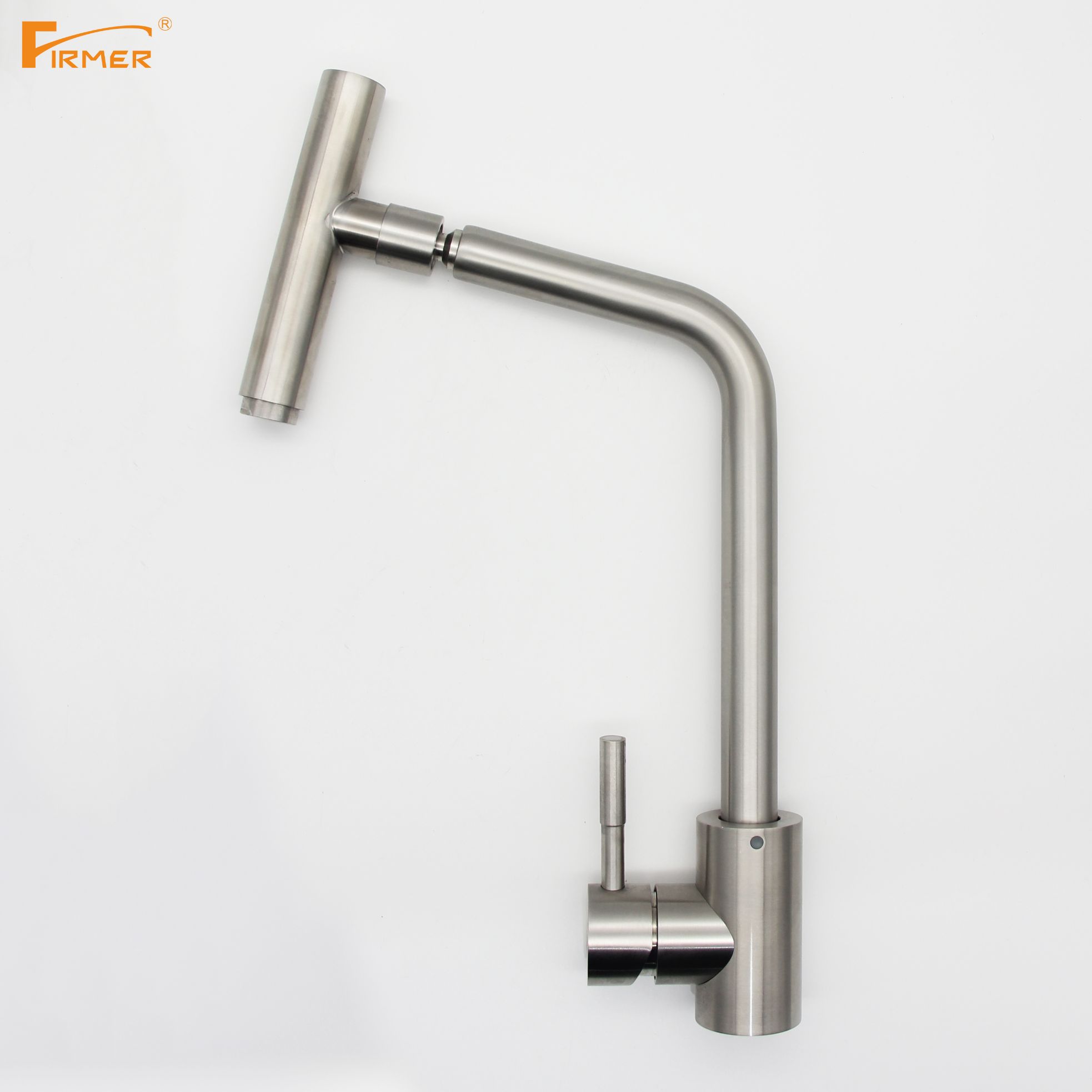 The FIRMER kitchen faucet from Ilinuo is made of all copper and 304 stainless steel, and is splash-proof Specification image