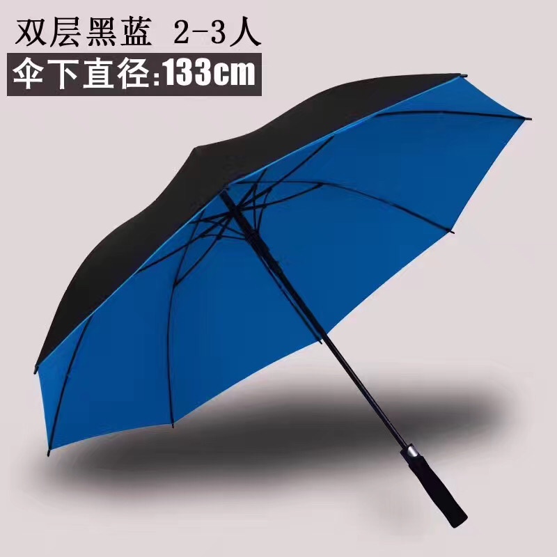 8K Fiber Double House Fabric Automatic Umbrella Eva Straight Handle details Picture