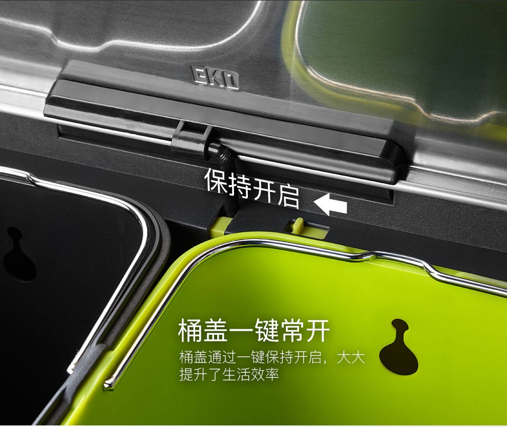 EKO分类垃圾脚踩开盖垃圾桶厨房客厅家用干湿分类垃圾桶 12L+12L详情图8