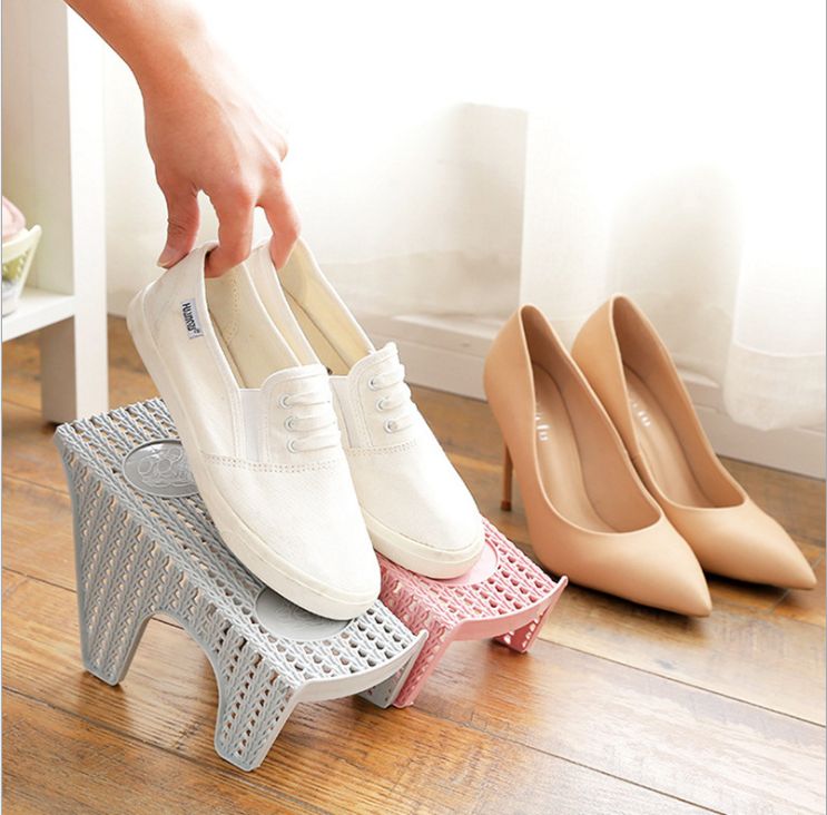 Imitation rattan woven double-layer shoe rack Shoe storage rack home living room integrated shoe support space saving shoe rack