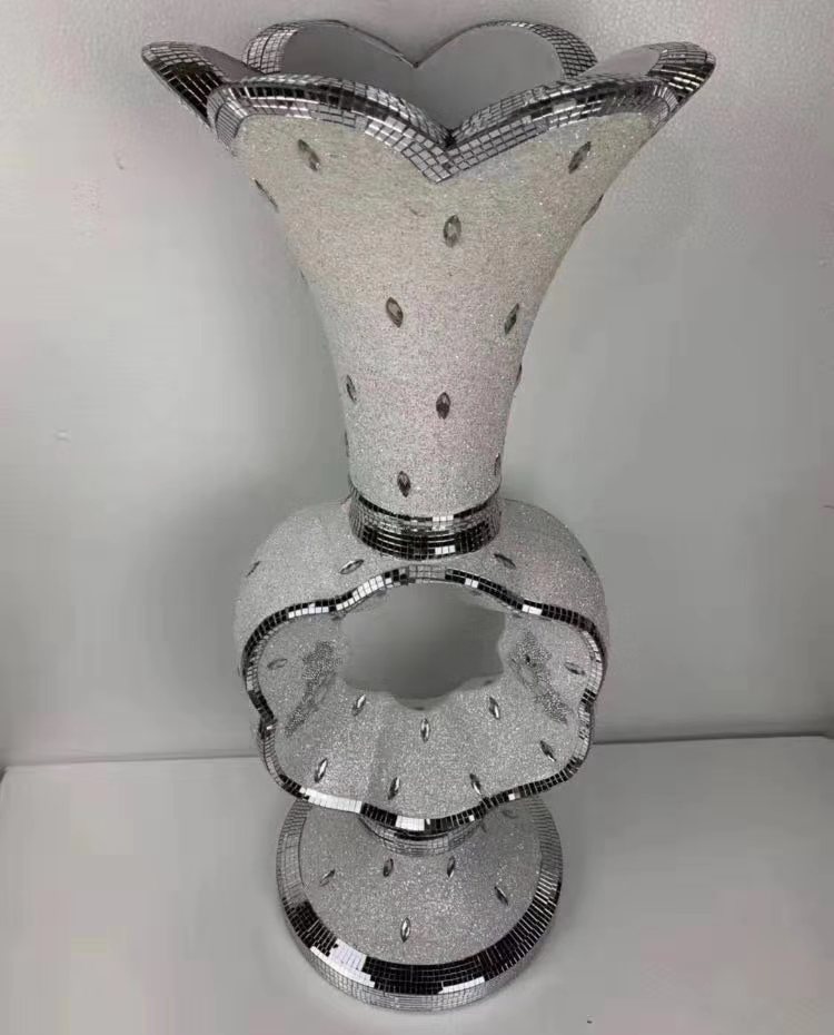 80cm magnesium oxide glass flake silver diamond vase 15 thumbnail