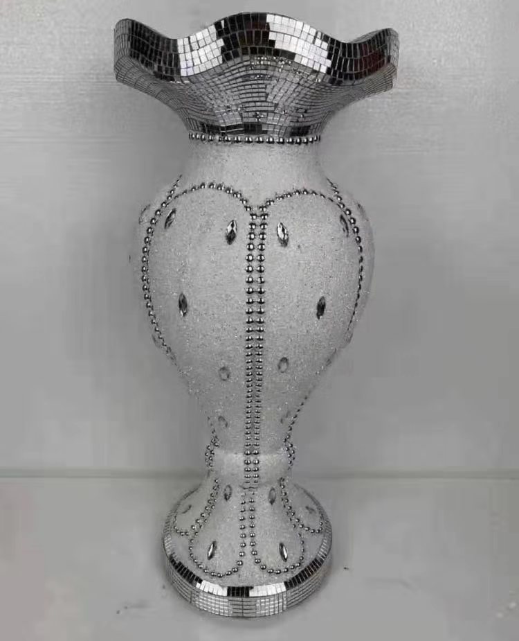 80cm magnesium oxide glass flake silver diamond vase 14 thumbnail