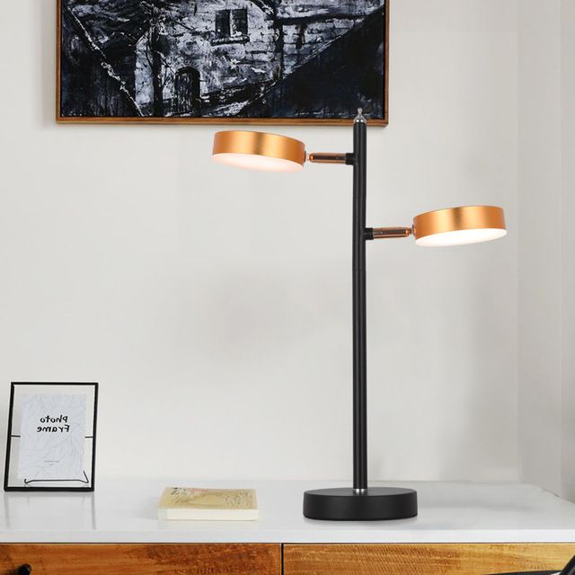 Nordic double electroplated desk lamp bedroom bed LED decorative desk lamp simple personality desk lamp warm desk lamp